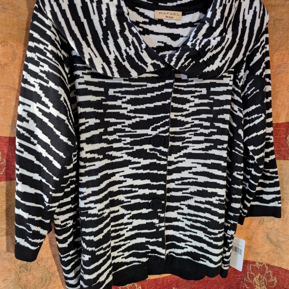 RAFAEL Monochrome Zigzag Cardigan